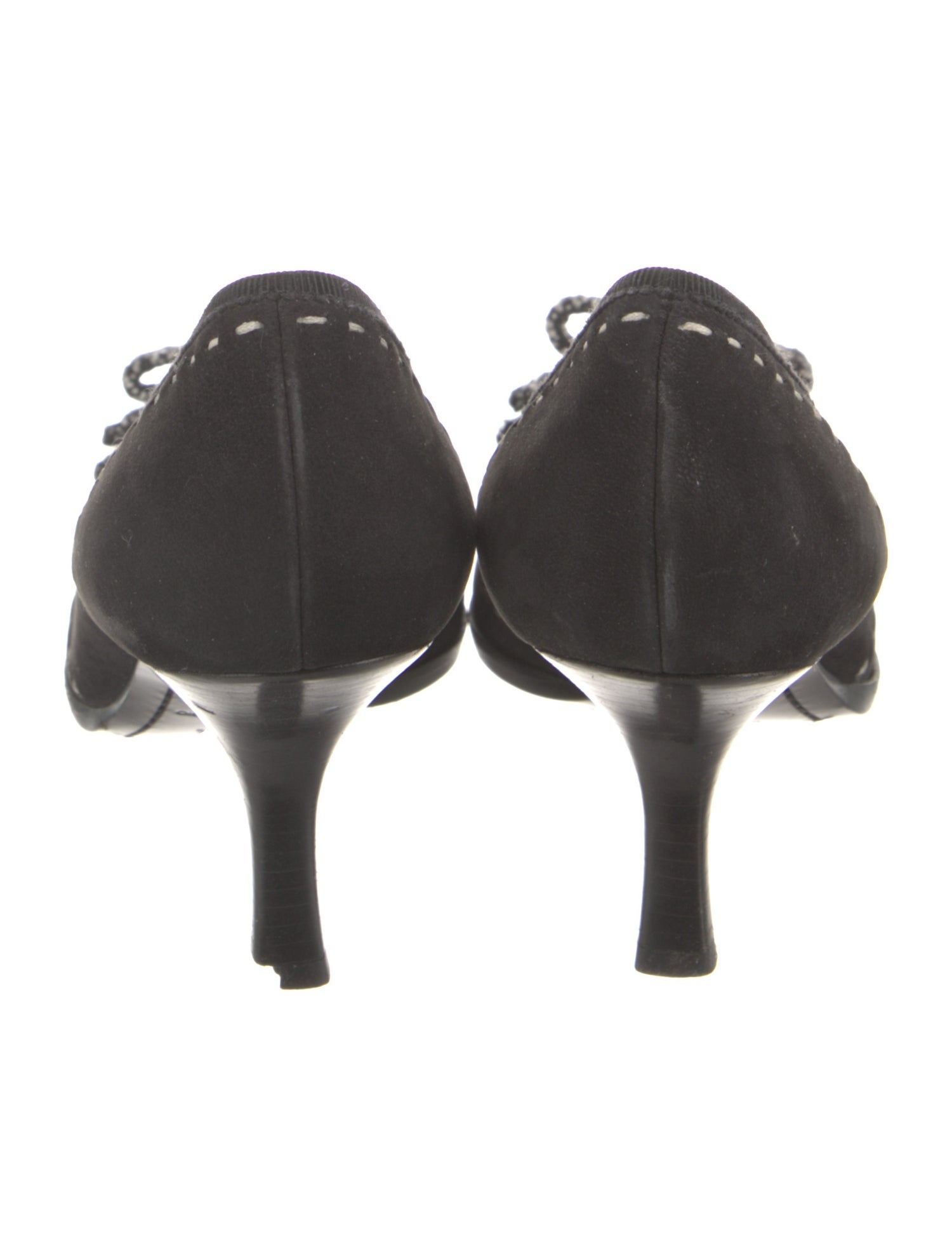 Prada Suede Bow Accents Pumps